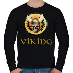 PRINTFASHION viking skull - Férfi pulóver - Fekete