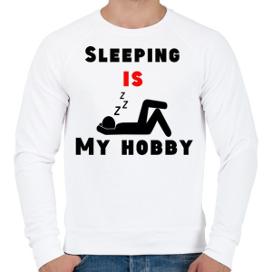 PRINTFASHION Az alvás a hobbim - Férfi pulóver - Fehér