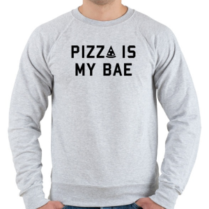 PRINTFASHION Pizza is my Bae - Férfi pulóver - Sport szürke