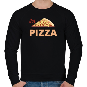 PRINTFASHION hot pizza - Férfi pulóver - Fekete