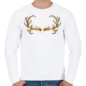PRINTFASHION Deer Antler - Férfi pulóver - Fehér