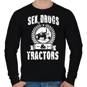 PRINTFASHION sex drugs tractors - Férfi pulóver - Fekete
