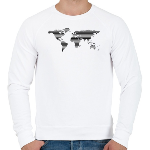 PRINTFASHION Worldmap - Férfi pulóver - Fehér