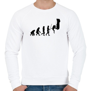 PRINTFASHION Hiking Evolution - Férfi pulóver - Fehér