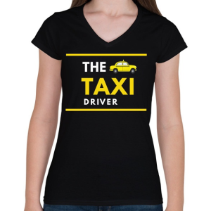 PRINTFASHION A taxisofőr - Női V-nyakú póló - Fekete