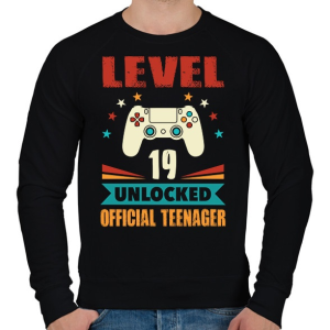 PRINTFASHION 19 éves gamer - Férfi pulóver - Fekete