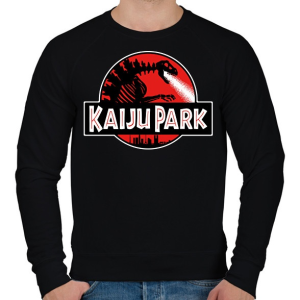 PRINTFASHION Kaiju park - Férfi pulóver - Fekete
