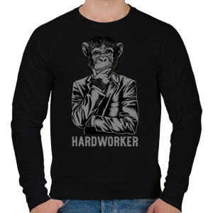 PRINTFASHION Hardworker - Férfi pulóver - Fekete