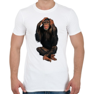 PRINTFASHION Vicces Csimpánz - Férfi póló - Fehér