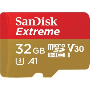 Sandisk Memóriakártya, microSDHC, 32GB, CL10/U3/A1/V30, 100/60Mb/s, adapter, "Extreme"