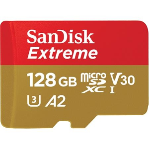 Sandisk Memóriakártya, microSDXC, 128GB, CL10/U3/A2/V30, 160/90Mb/s, adapter, "Extreme"