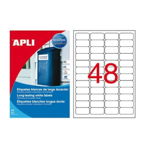 APLI Etikett 45,7x21,2mm 4p. vízálló 960db/dob 20ív Apli