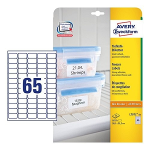 Avery zweckform Etikett címke speciális L7971-25 fagyasztó címke 38,1 x 21,2 mm Avery