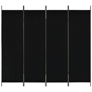 vidaXL fekete 4 paneles paraván 200 x 180 cm