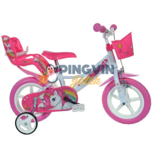 Dino Bikes Unikornis rózsaszín-fehér kerékpár 12-es méretben