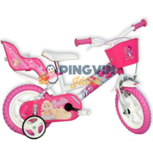 Dino Bikes Barbie rózsaszín-fehér kerékpár 12-es méretben