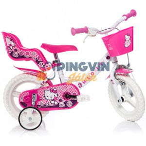 Dino Bikes Hello Kitty rózsaszín-fehér kerékpár 12-es méretben