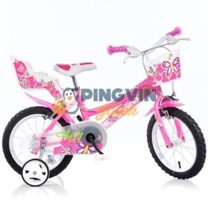 Dino Bikes Flappy rózsaszín-fehér kerékpár 14-es méretben