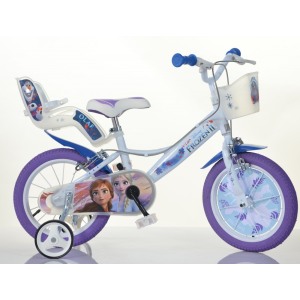 Dino Bikes - Gyermek kerékpár 14 "144RFZ3 babaüléssel és kosárral Frozen 2