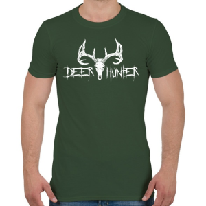PRINTFASHION Deer Hunter White - Férfi póló - Katonazöld