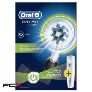 Oral-B pro 750 (2018) elektromos fogkefe cross action fejjel + úti tok
