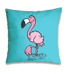 NICI : flamingó mintás párna - 37 x 37 cm, világoskék