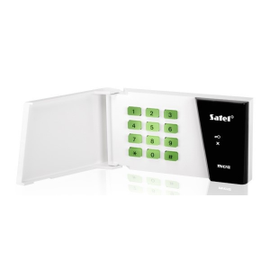  Satel MKP-300 MICRA vezeték nélküli kezelő oldalra nyíló billentyűzetvédővel, zöld háttérfény
