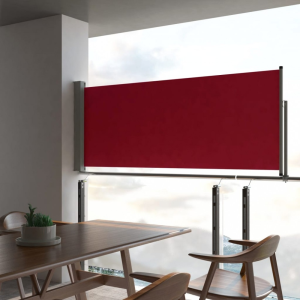 vidaXL Piros behúzható oldalsó teraszi napellenző 100 x 300 cm