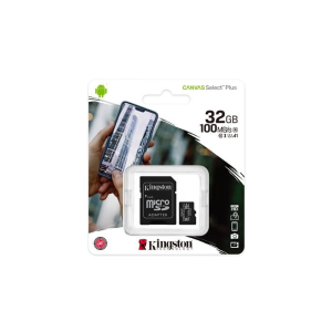 Kingston Memóriakártya, microSDHC, 32GB, CL10/U1/A1, adapter, KINGSTON Canvas Select Plus