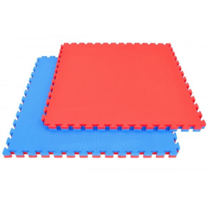  Capetan® Floor Line 100x100x4cm puzzle tatami padló kék/piros, védőszegéllyel, 100kg/m3 sűrűség
