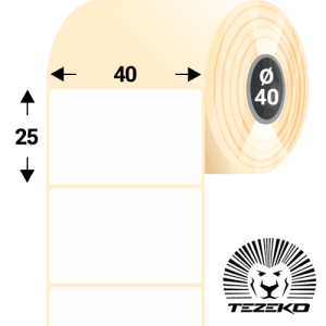  40 * 25 mm, öntapadós papír etikett címke (2500 címke/tekercs)
