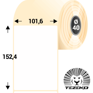 Tezeko 101,6 * 152,4 mm, öntapadós termál etikett címke (1200 címke/tekercs)