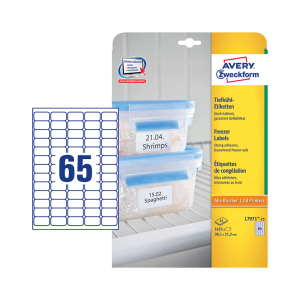 Avery zweckform 38,1*21,2 mm-es Avery Zweckform A4 íves etikett címke, fehér színű (25 ív/doboz)