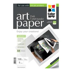 ColorWay Fotópapír, ART series, pólóra vasalható fólia, sötét (ART T-shirt transfer (dark)), 120 g/m2, A4, 5 lap (PTD120005A4)