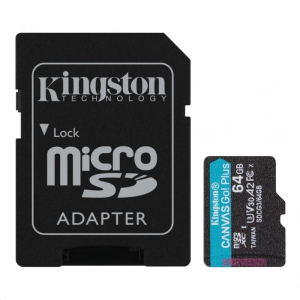 Kingston 64GB microSDXC Kingston Canvas Go! Plus UHS-I U3 V30 A2 adapter (SDCG3/64GB)