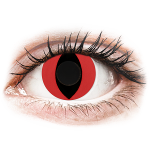 Gelflex CRAZY LENS - Cat Eye Red - dioptria nélkül napi lencsék (2 db lencse)