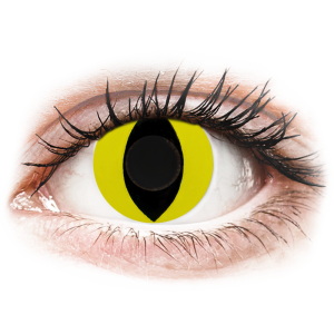 Gelflex CRAZY LENS - Cat Eye Yellow - dioptria nélkül napi lencsék (2 db lencse)
