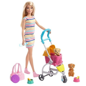 Mattel Barbie: Kölyök kutyus sétáltató játékszett