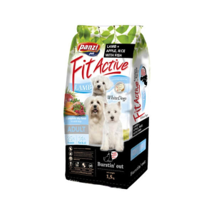 FitActive; Panzi Panzi FitActive Hypoallergenic WhiteDogs Lamb, Fish, Apple & Rice 1,5 kg