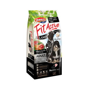 FitActive; Panzi Panzi FitActive Hypoallergenic Black Dogs Lamb, Fish, Apple & Rice 1,5 kg