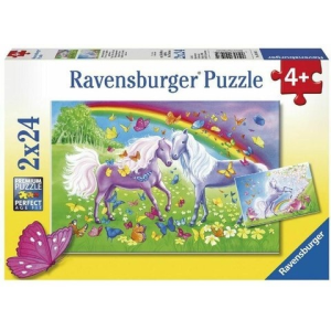 Ravensburger : Lovak és szivárvány 2 x 24 darabos puzzle