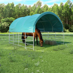  Zöld PVC állattartó sátor 3,7 x 3,7 m