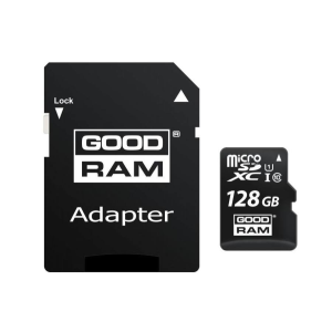 Goodram 128GB microSDXC Goodram UHS-I U1 C10 memóriakártya + adapter (M1AA-1280R12)