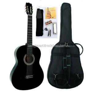  MSA fekete klasszikus balkezes gitár sok kiegészítővel, CK 110 L