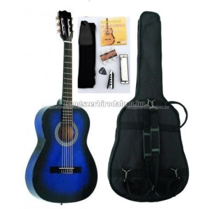  MSA kék klasszikus gitár sok kiegészítővel, C23
