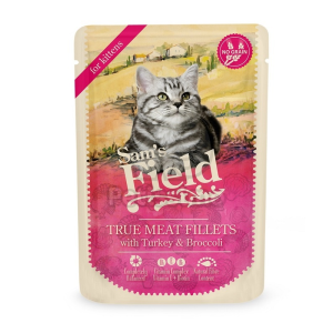 Sam's Field Sam's Field True Meat Fillets for kittens - Turkey & Broccoli 85 g