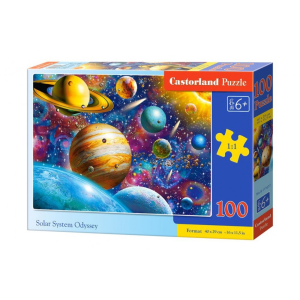  Castorland B-111077 - Utazás a naprendszerben puzzle, Naprendszer puzzle, Bolygók puzzle kirakó 100 db-os 49 x 29 cm