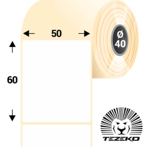 Tezeko 50 * 60 mm, öntapadós műanyag etikett címke (1000 címke/tekercs)