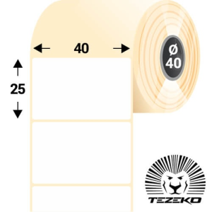 Tezeko 40 * 25 mm, öntapadós műanyag etikett címke (3000 címke/tekercs)