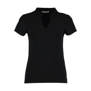 Kustom Kit Női csapott ujjú póló Kustom Kit Regular Fit Mandarin Collar Top XL/2XL (16/18), Fekete